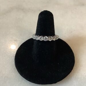 Sparkling Sterling Silver Crystal Eternity Ring, Brand New